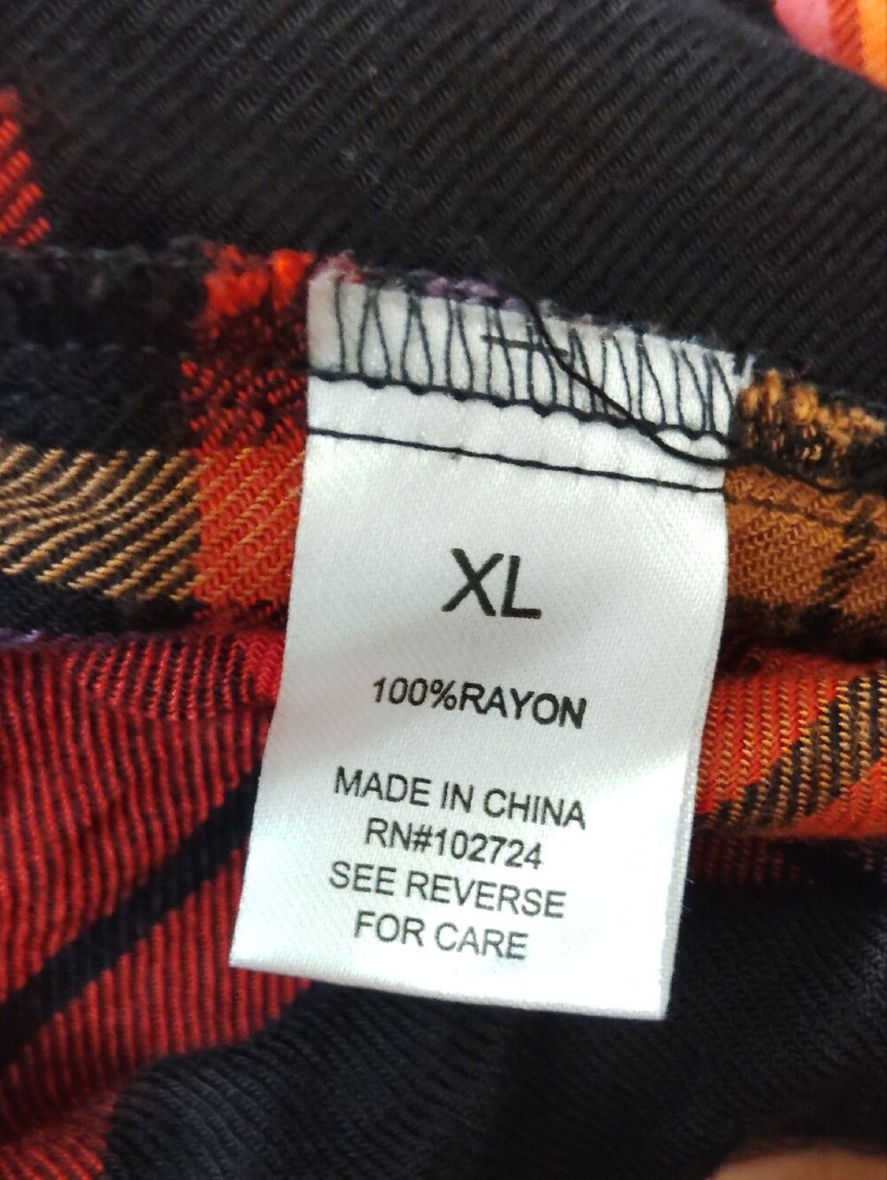 Relaxed Plaid Button-Down Shirt in Black & Red - Picture 5 of 5